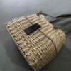 sac à main osier blanc et cuir noir – Image 3