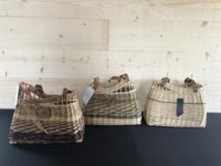 sac à main osier blanc et cuir noir – Image 5